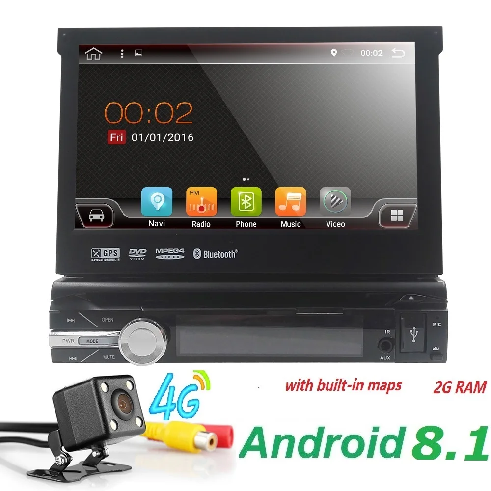 Android 8 1 HD 1024*600 автомобильный DVD плеер радио для универсального автомобильного