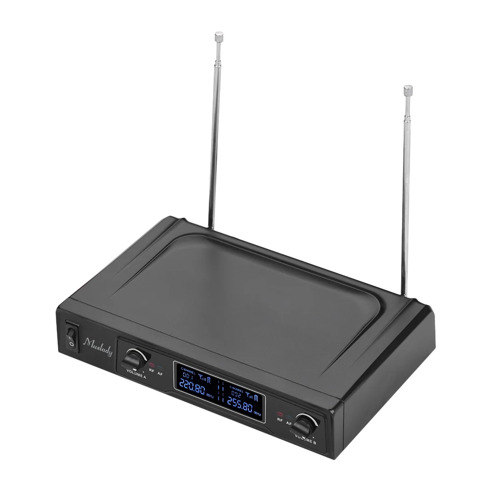Muslady V1 VHF Беспроводная микрофонная система 2 ручные микрофоны и 1 приемник с ЖК