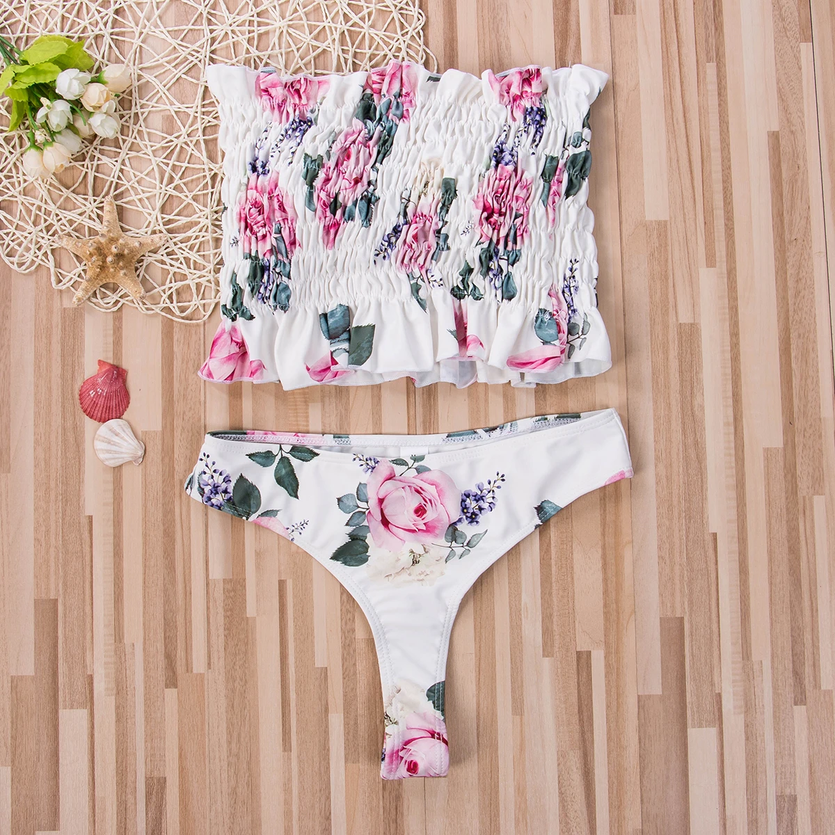 Women's Bikini Fashion Swimming Suit Soft Beach New Elastic Crop Tops + Briefs | Спорт и развлечения