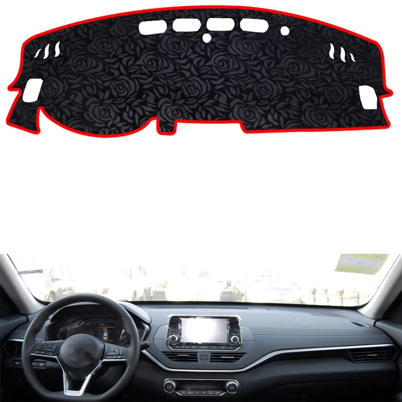 Latest Rose Pattern Non-slip Car Dashboard Cover Dash Mat Pad DashMat ANti-UV Sticker for Nissan Teana J34 2019 Styling | Автомобили и