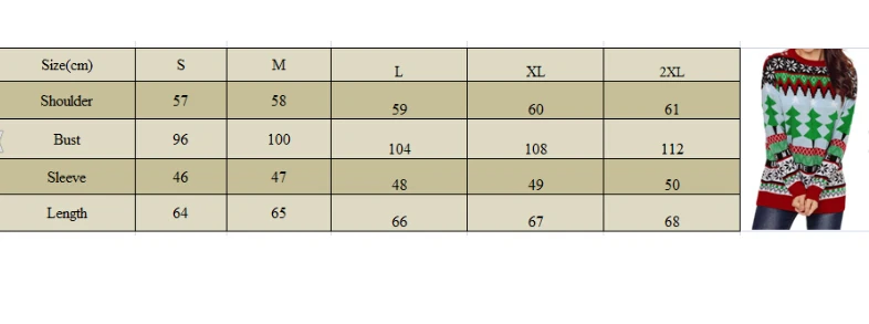 Ladies Xmas Long Sleeve O-Neck Casual Knitted Pullover Top Unisex Women Men Christmas Sweater | Женская одежда