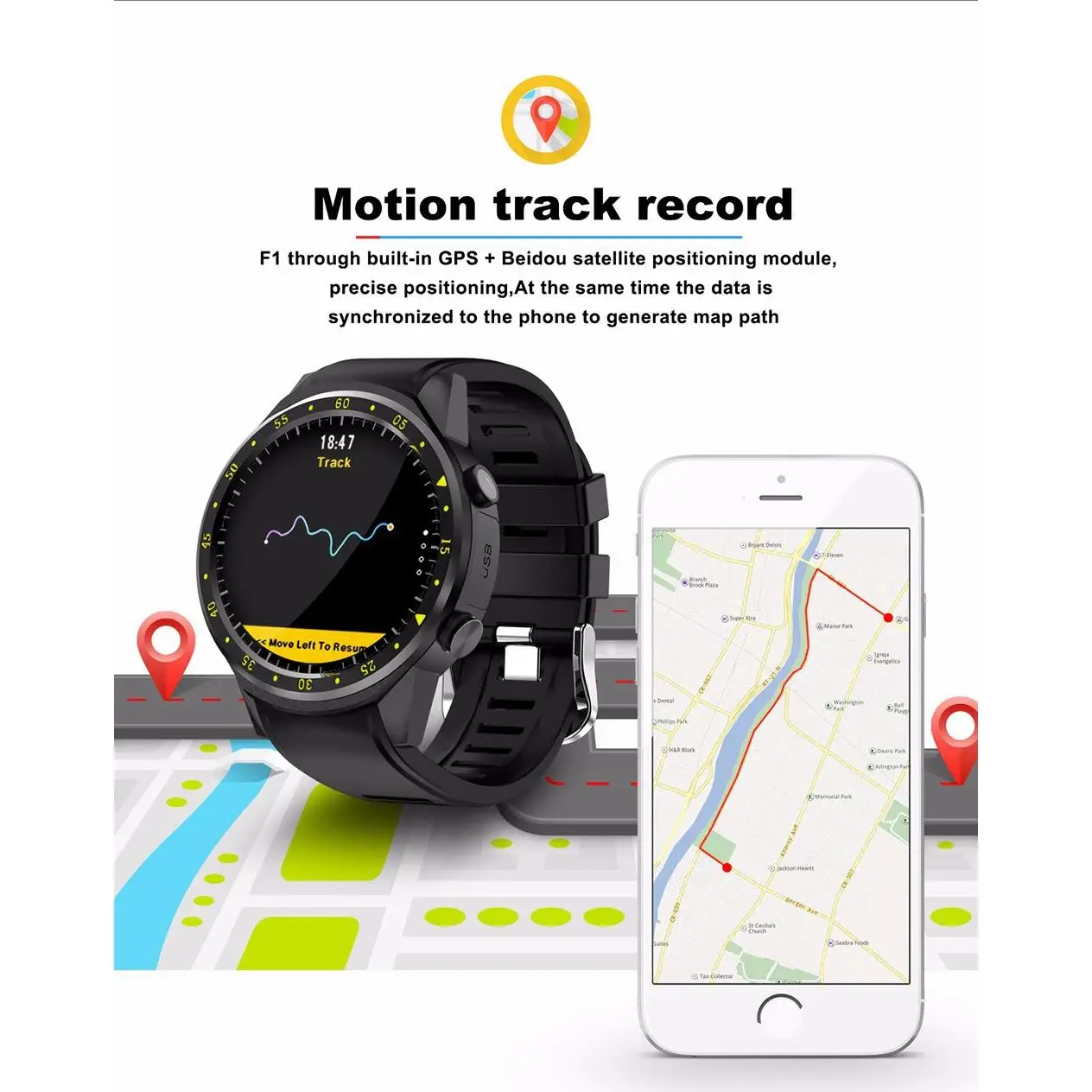 TenFifteen F1 Спортивные Смарт часы GPS телефон 1 3 дюймов MTK2503 двойной Bluetooth Beidou камера
