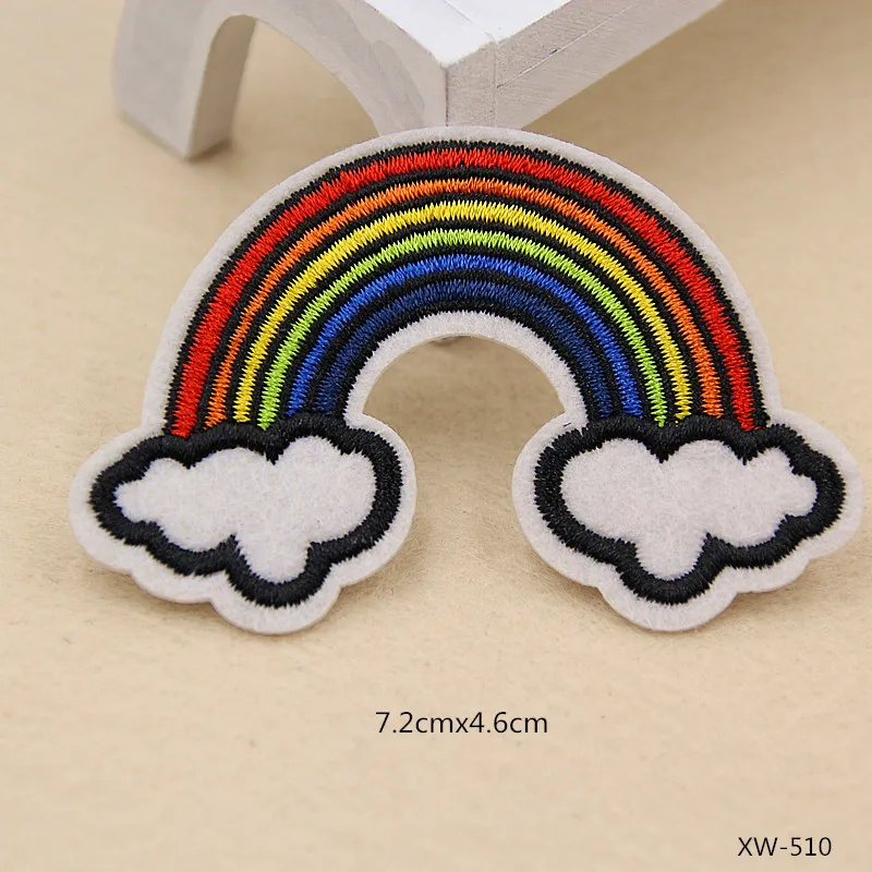 PGY Cartoon Embroidered Patches DIY Flamingo Letter Rainbow Cactus Etc. Cloth Clothes Scarf Decoration Patch Applique Diy Badges | Дом и сад