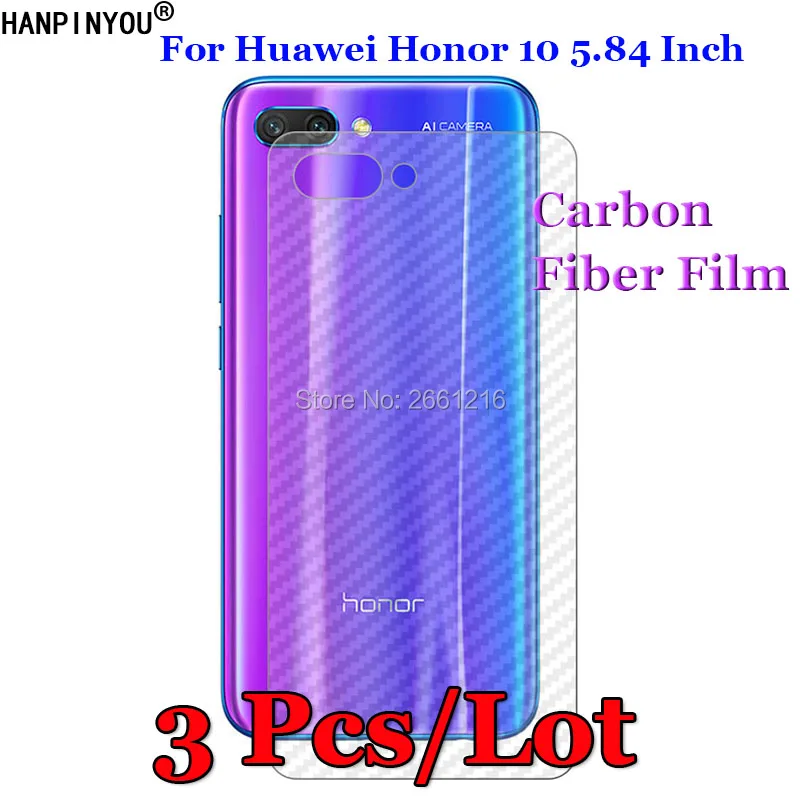 3 шт./лот для Huawei Honor 10 5 84 дюйма 3D нескользящая прозрачная углеволоконная защитная