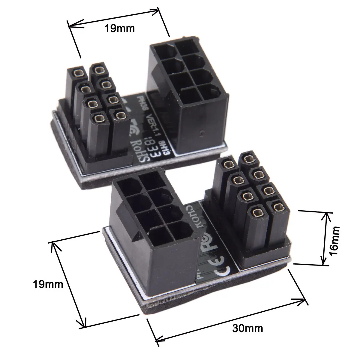ATX 8Pin Female to 8pin Male 180 градусов угловой адаптер питания для настольных компьютеров