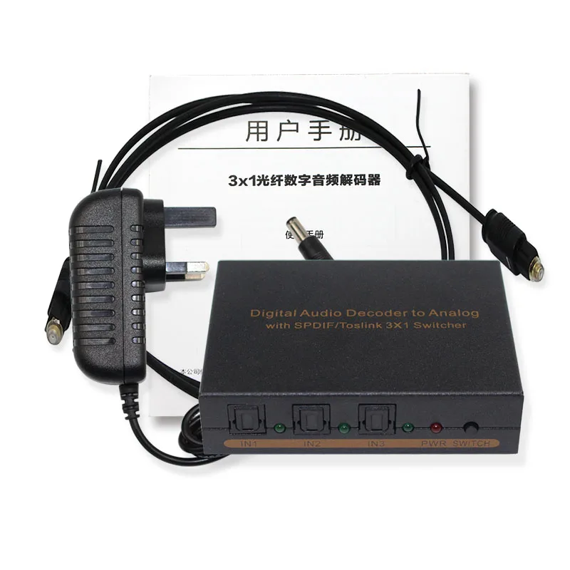 Wiistar цифро аналоговый декодер оптический/Toslink к L/R RCA 3 5 мм стерео аудио с