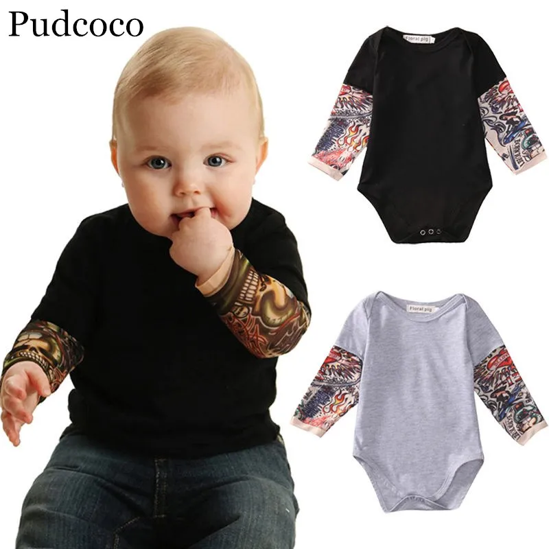Детский комбинезон с длинными рукавами Pudcoco хлопковый для новорожденных