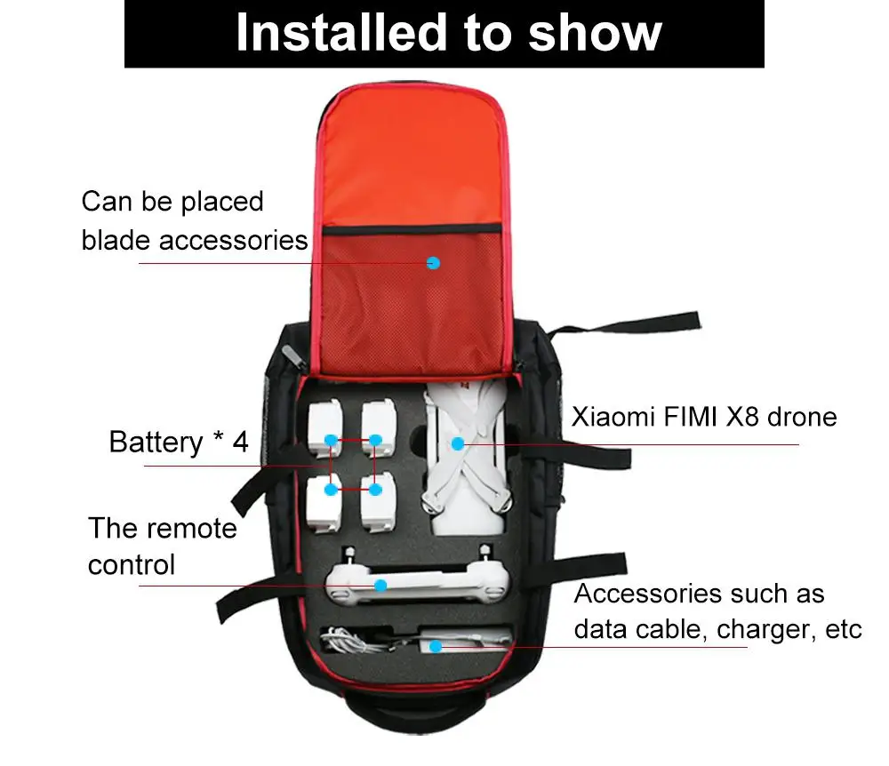 Сумка для хранения LeadingStar сумка на плечо рюкзак Xiaomi FIMI X8 SE переносная Дорожная |