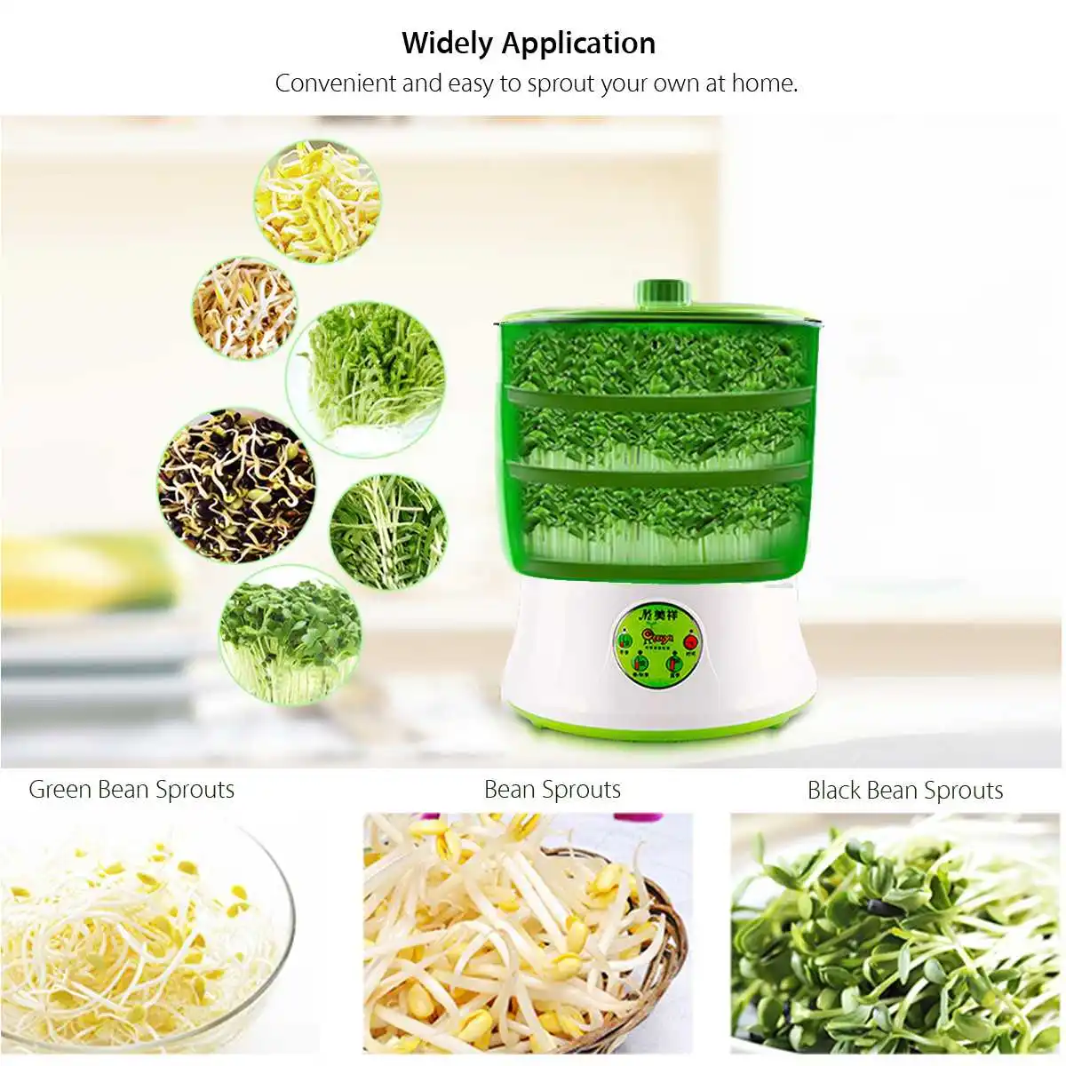 Warmtoo интеллигентая (ый) 1.5L 2 слоя фасоли Sproutss машина Автоматическая DIY Housemade