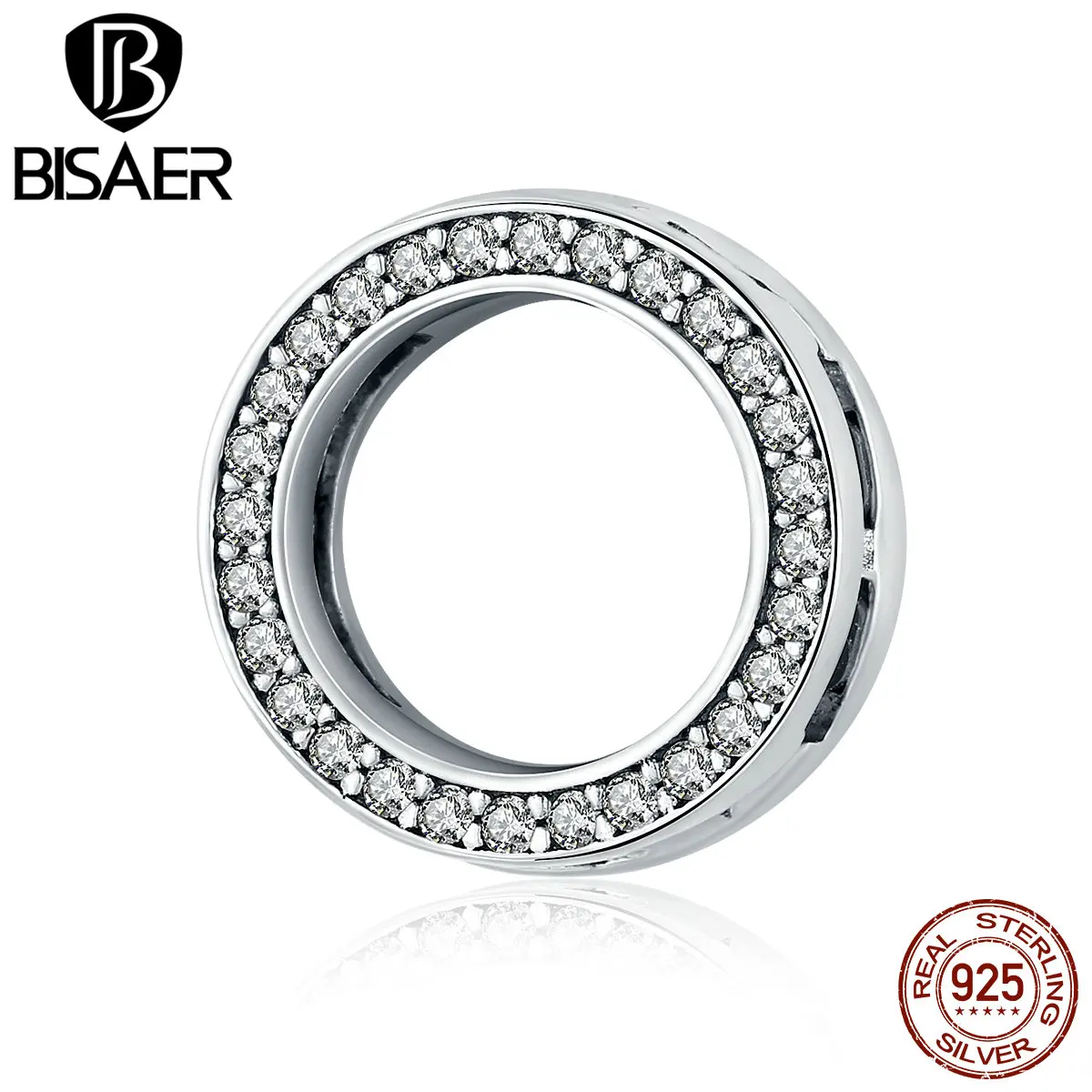 Бисер из серебра 925 пробы с фианитами ECX101 | Украшения и аксессуары
