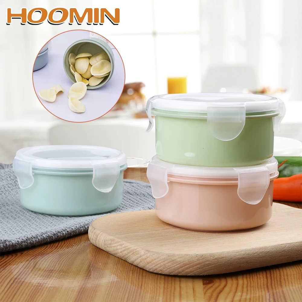 HOOMIN пластиковый Ланч бокс 10*10*5 см круглый уплотнительный ящик мини герметичный