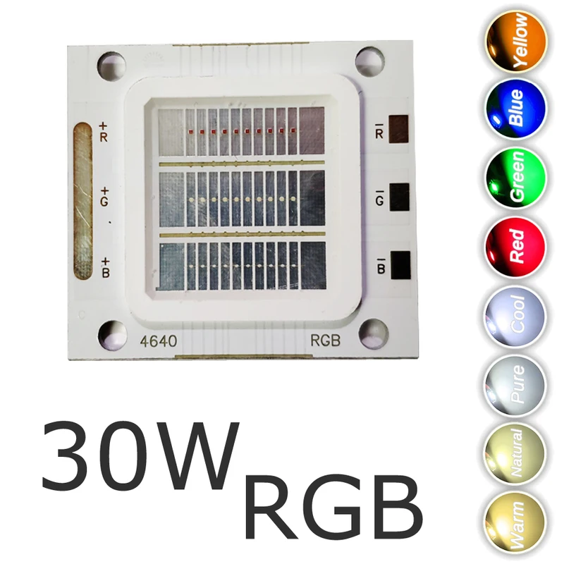 Светодиодный RGB чип диод 30 Вт Высокая мощность яркая лампочка DIY COB прожектор
