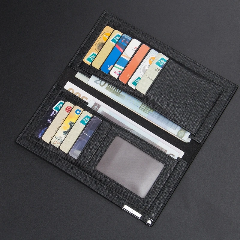 Мужской Длинный кошелек простой мягкий кожаный деловой Повседневный