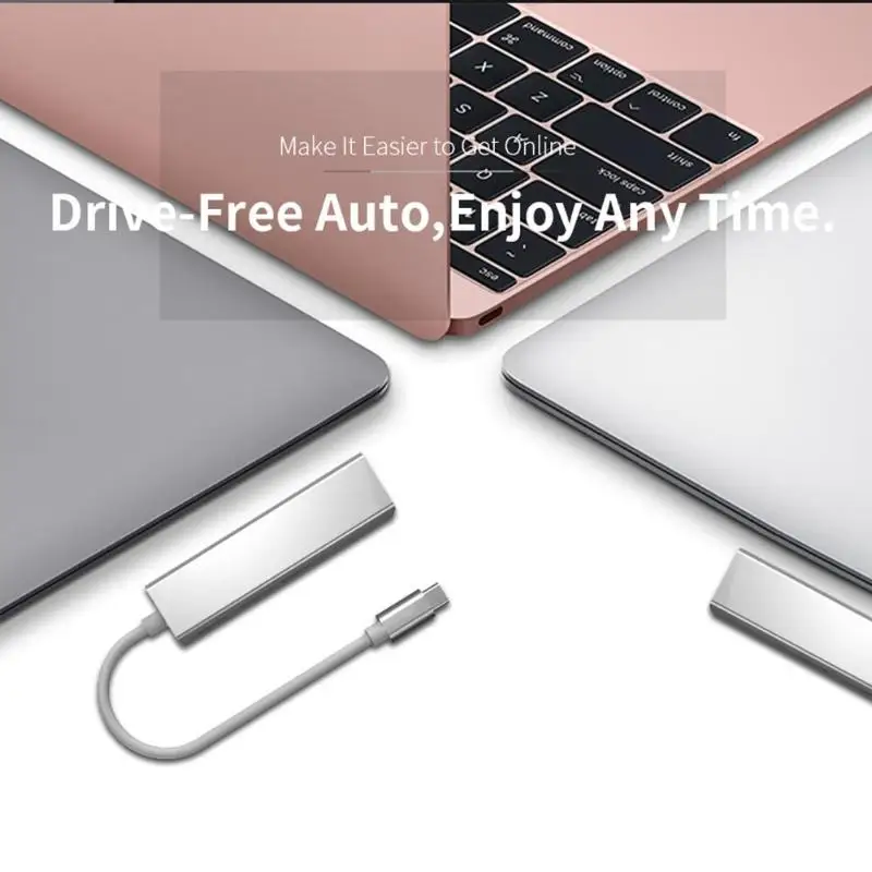 COMFAST 3 Port USB 3.0 Hub Type C to RJ45 Network Card Adapter for MacBook | Компьютеры и офис