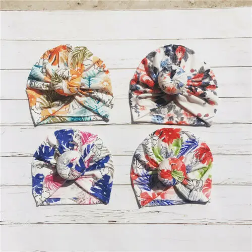 New Toddler Kids Baby Infant Floral Cotton Beanie Turban Hat Cap Head Wrap | Детская одежда и обувь