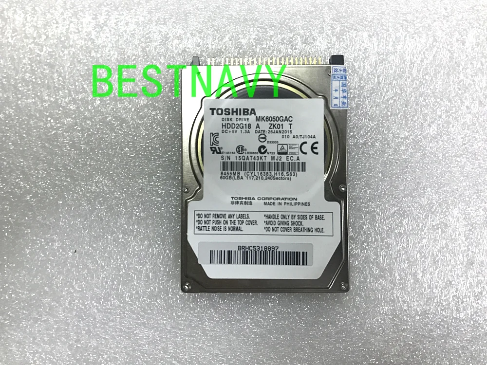 Бесплатная идентификация/флэш-накопитель MK6050GAC MK6050GACE ZK01 DC + 5V 1.3A 60GB для Audi Mercedes BMW