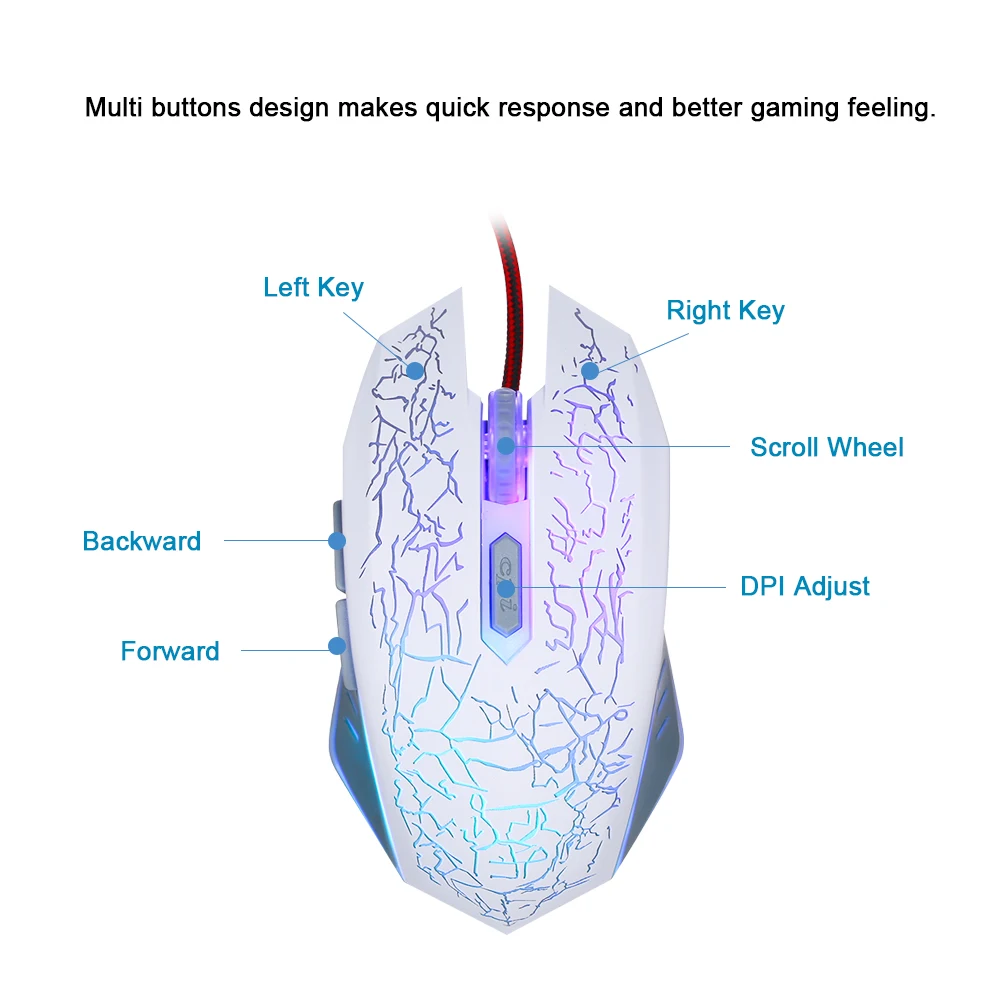 Игровая мышь USB Проводная RGB эргономичная игровая компьютерные мыши ПК ноутбук 2 0