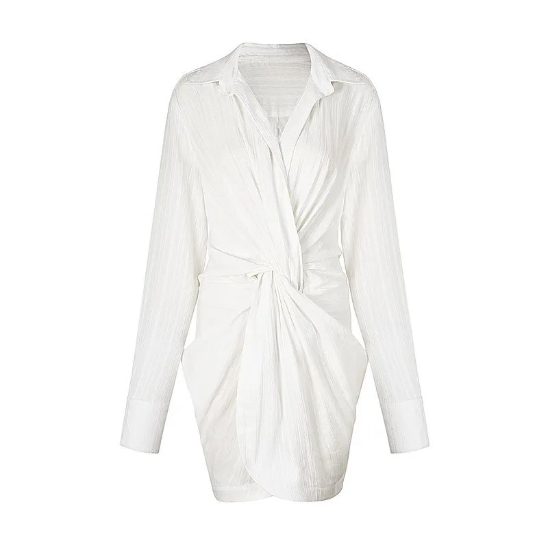 TWOTWINSTYLE ассиметричный с высокой талией перекрестное платье женский воротник