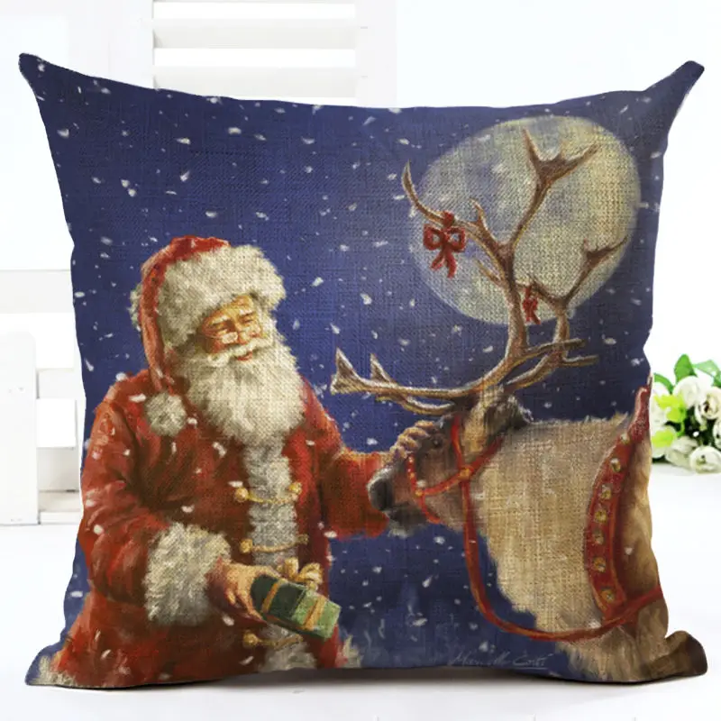 Hglegywsanta Рождественская подушка наволочка чехол домашние подарки Мягкая комната