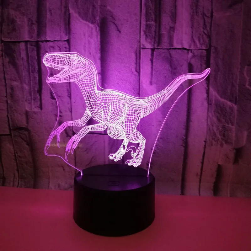 YIMIA креативный свирепый динозавр модель лампы красочный светодиодный ночник 3D USB