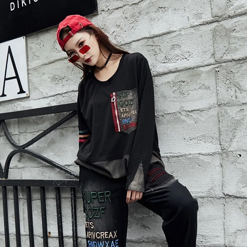 Max LuLu/весна 2019 г. Известный бренд для девочек джинсовая уличная женская футболка с
