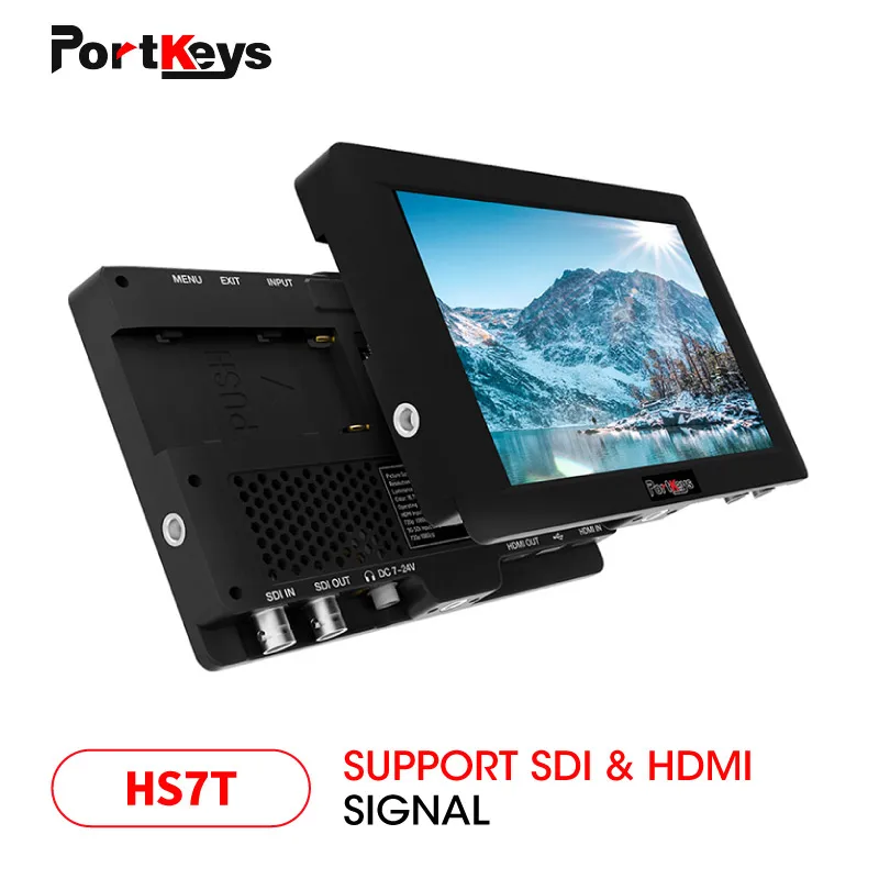 

Portkeys HS7T 7-дюймовый камера монитор 4 K 3g SDI и HDMI 1200nit высокий яркий монитор с 3D LUT гистограммы монитор для dslr