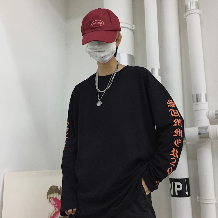 Летняя женская одежда ulzzang корейская мода хипстерские свободные однотонные