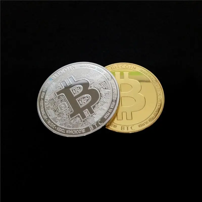 1 шт. Позолоченные физические биткоины Бит монета BTC с чехлом подарок физический