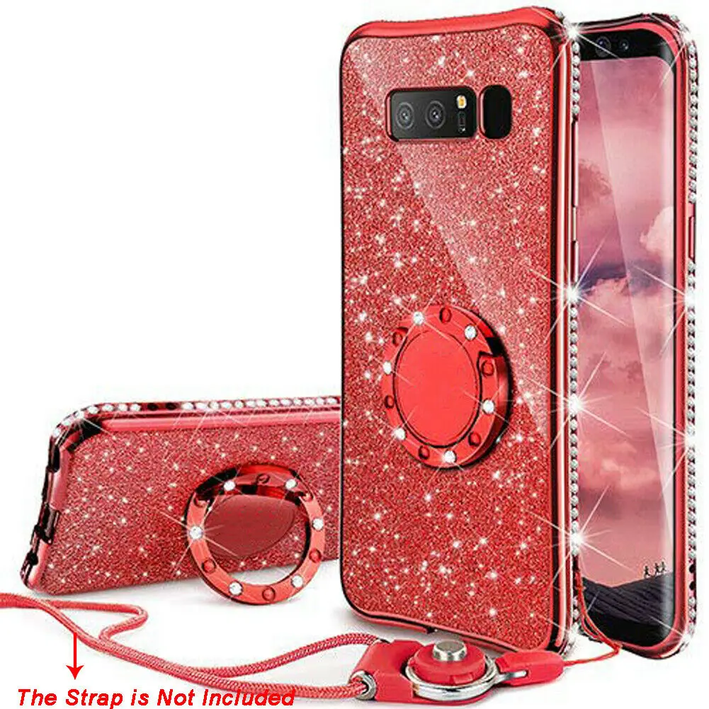 Jetjoy 3D Diamond 360 Degree Rotating Ring Holder Plating soft TPU Glitter Bling Case for Samsung Shining note 9 S8 S9+ |