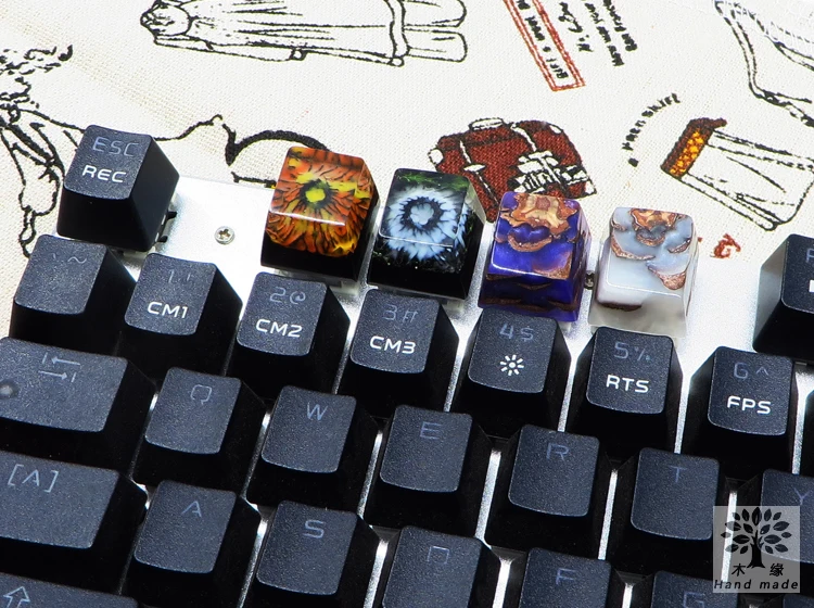 Механическая клавиатура ручной работы Fuji Resin keycap фосфоресцирующая R4 height OEM profile 1