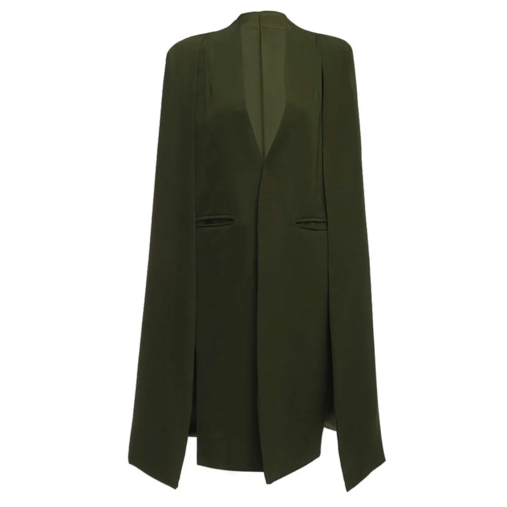 Модные накидки женский плащ без воротника Свободный Длинный Блейзер пальто