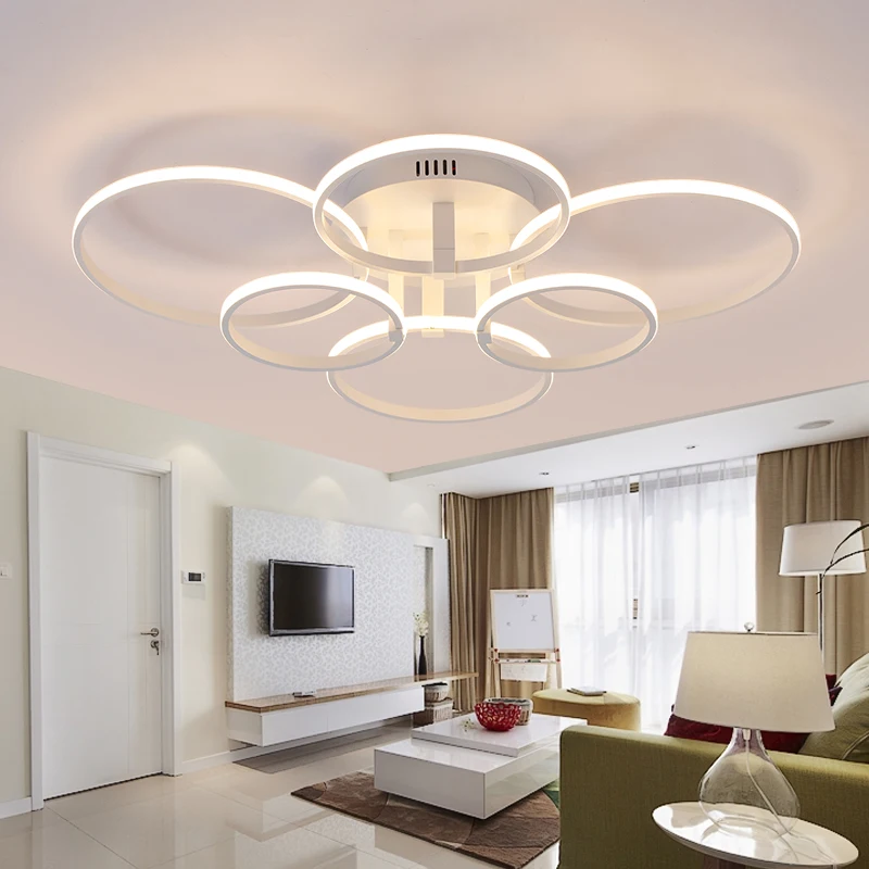 Lightchord Round Ring Lamp Living Room Dome Changing LED Office Fixtures Modern Bedroom Lighting Plafon Home Interior | Лампы и