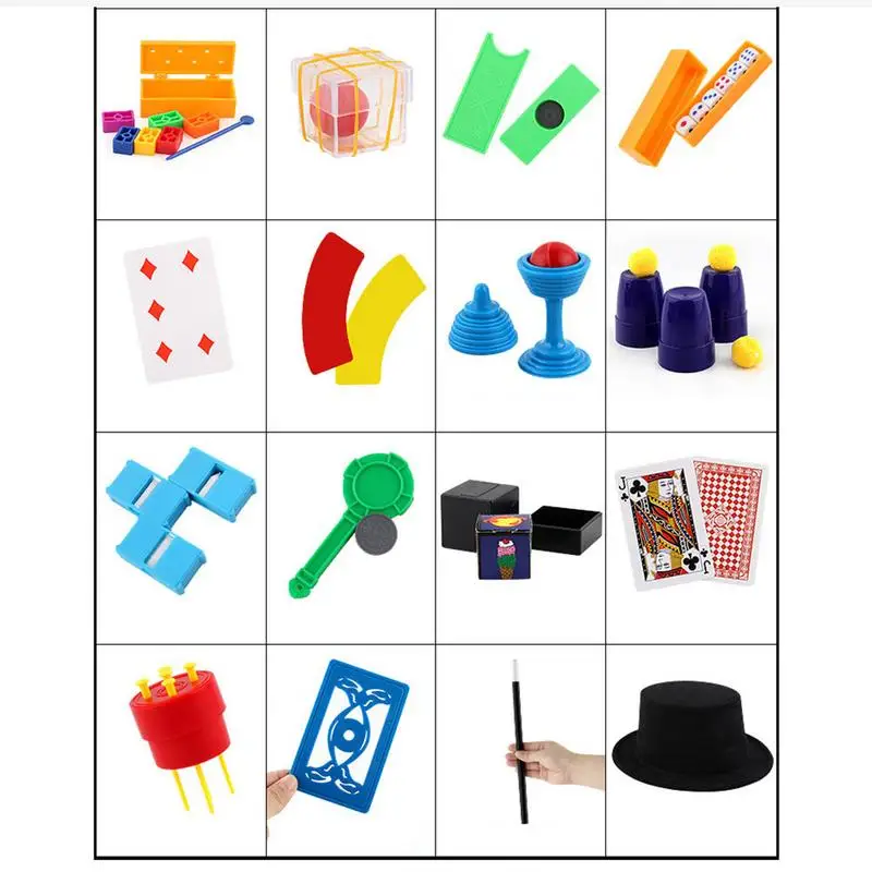 

Magicians Hat Magic Set 150 Tricks Kids Children Play Toys Game Illusions Children's Closeup Magic Toy Gift Box For ordinary