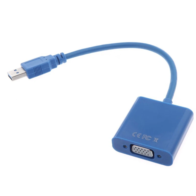 USB 3 0 к VGA Мульти-дисплей адаптер конвертер внешняя видеокарта синий |