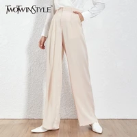 twotwnstyle summer loose casual trousers for women high waist maxi wide leg pants female elegant 2020 fashion clothes new
