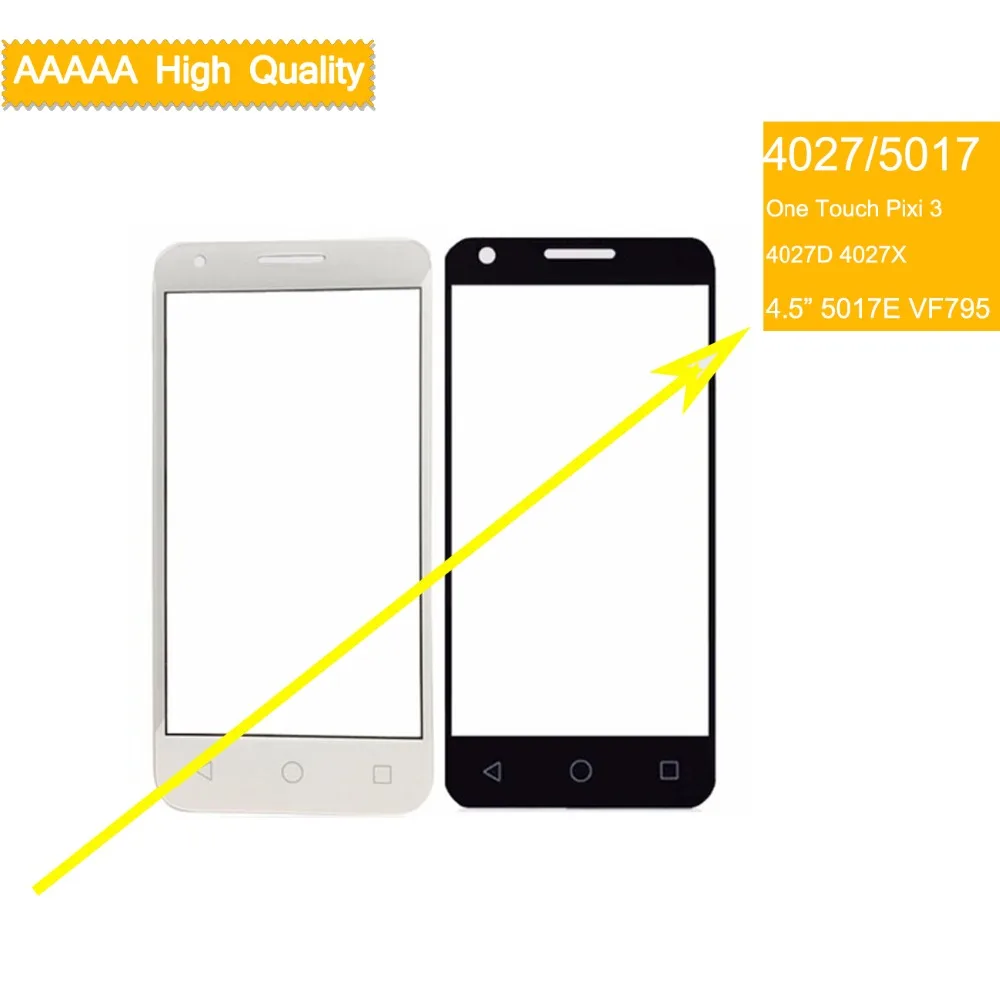 

10 шт. для Alcatel One Touch Pixi 3 4027D 4027X 5017 5017E VF795 OT4027 4027 Smart Speed 6 передняя внешняя стеклянная сенсорная панель