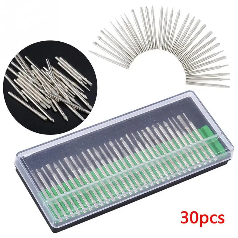 30 шт./компл. Алмазная точка заусенцы сверла аксессуары иглы шлифовальные биты