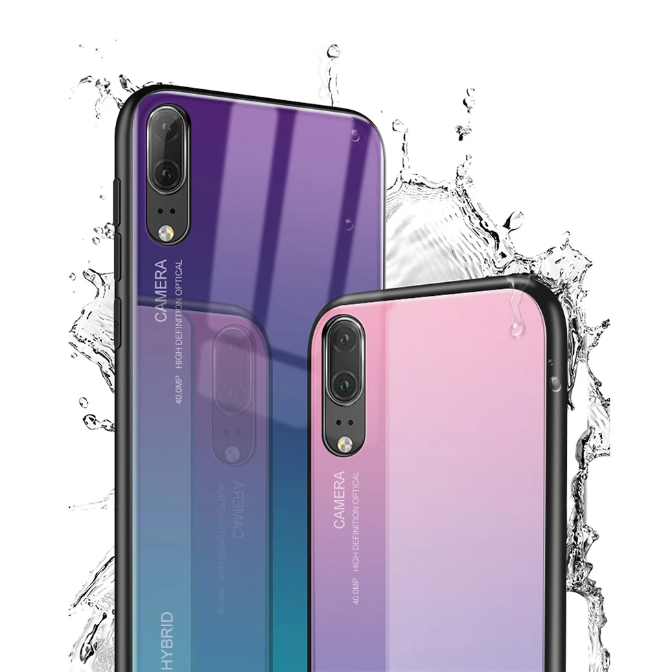 Чехол-накладка из закаленного стекла для Huawei P30 pro градиентный чехол телефона lite P