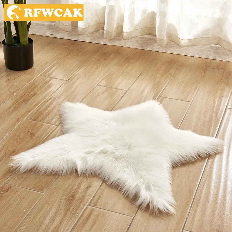 RFWCAK 60*60 см пятиконечная звезда мягкий искусственный коврик из овчины Чехол для