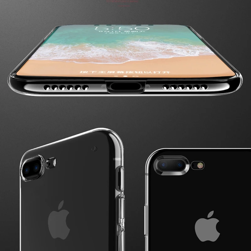 Ультратонкий водонепроницаемый чехол KISSCASE для iPhone 7 8 Plus X XS Max XR прозрачные мягкие
