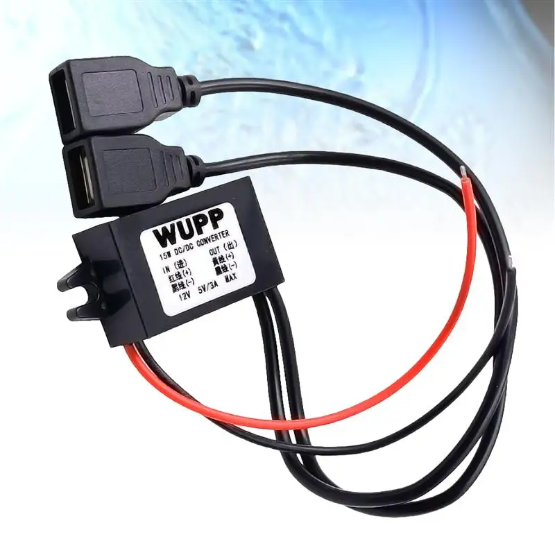 1 шт. двойной USB кабель 3A DC 12V постоянного тока до выход 5V автомобильный