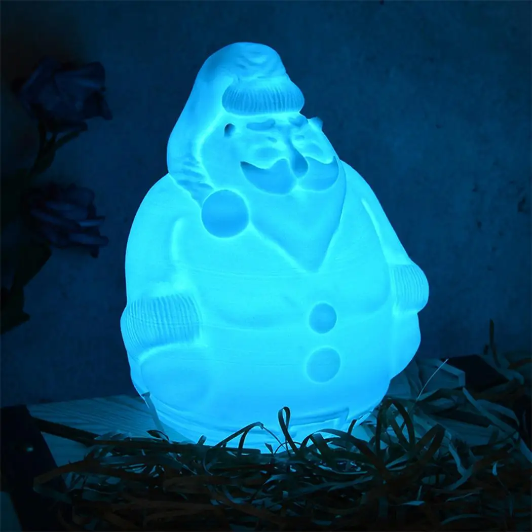 3D Print LED Lights Creative Santa Claus Shape Night Bedroom Desk Dormitory Blow Contral Table Lamp 1000 hours | Лампы и освещение
