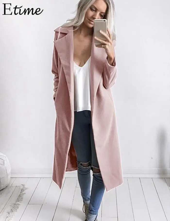 FANALA пальто длинный тонкий Abrigos Mujer Invierno коллекция 2018 года отложным воротником