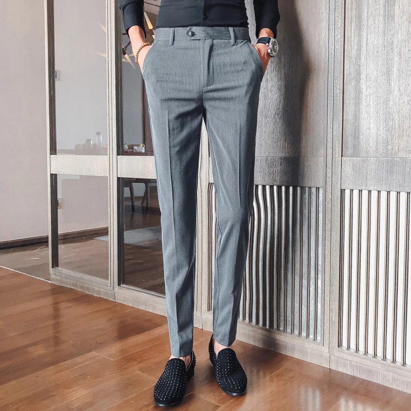 Pantalon мужской костюм для выпускного вечера 2019 в полоску брюки мужские формальные