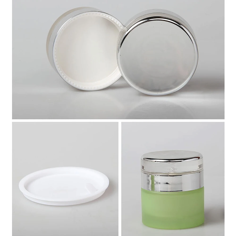 

Sale well round shape 50g cream jar for cosmetic packaging for face cream, China supplier green frosted jar
