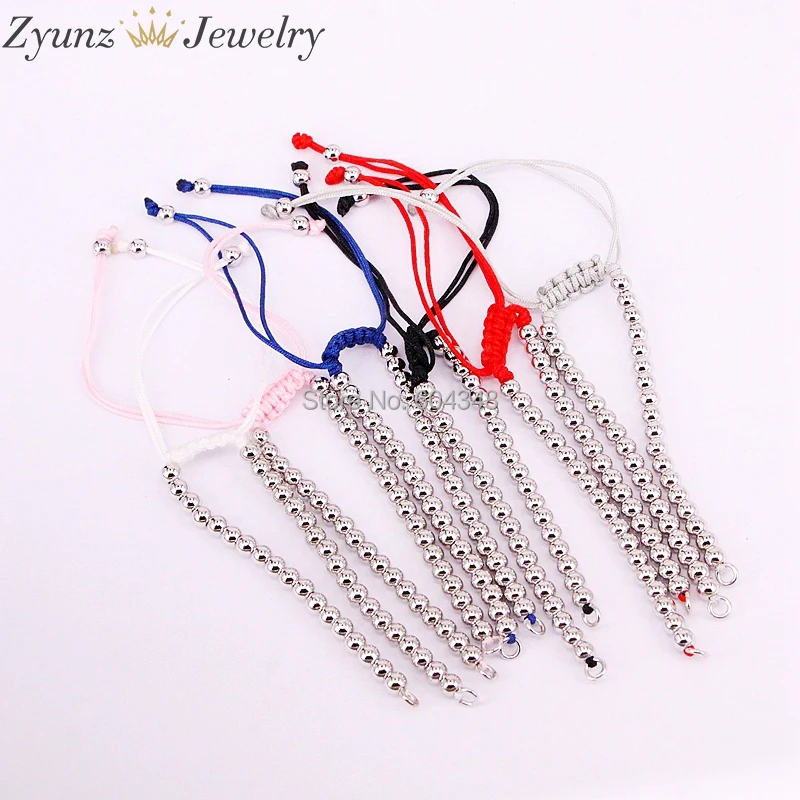 

20PCS ZYZ324-9918 Mix Color Copper Beaded Rope Macrame Bracelet Bangles for Men Women DIY Jewelry Making Findings