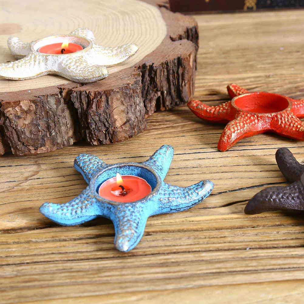 Портативный подсвечник Starfish в винтажном стиле чугунный Настольный для чайного