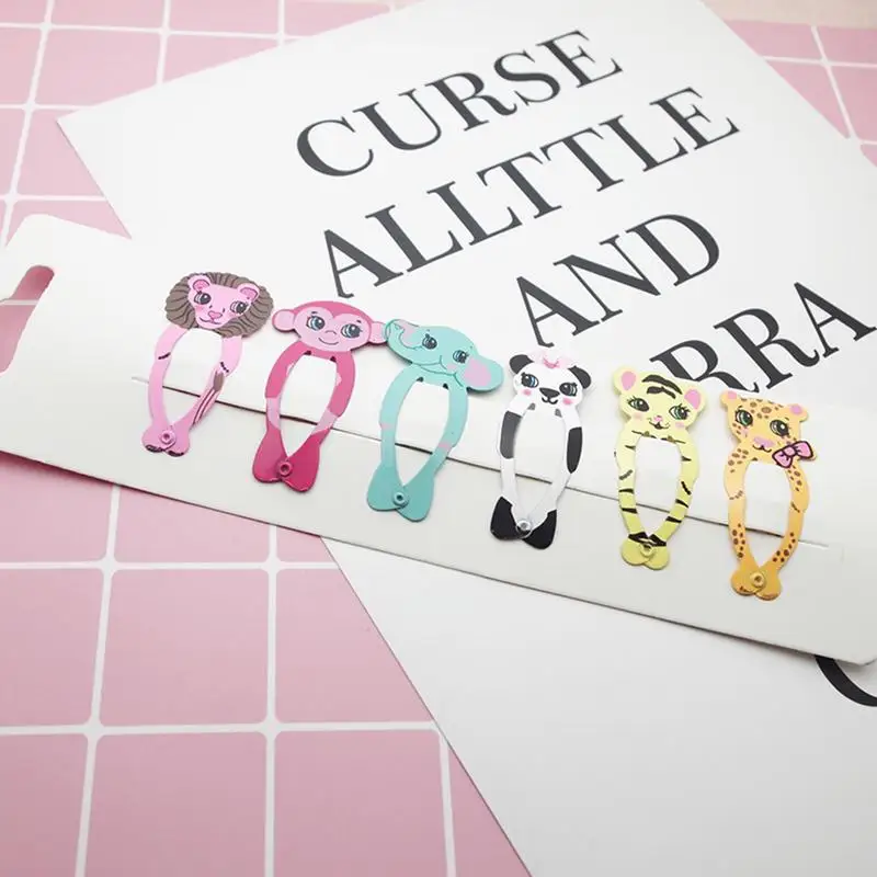 Модные детские головные уборы 6 шт./компл. заколки для волос с животными в форме