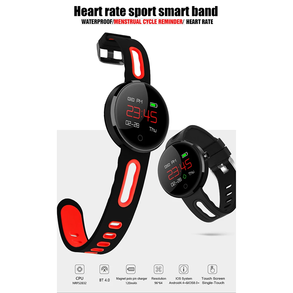 Смарт-часы MC02 с напоминанием о менструальном циферблате Шагомер Смарт-браслет
