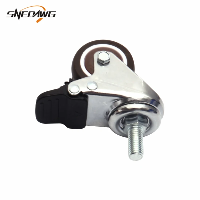2pcs TPE Furniture Caster Super Mute Double Wheel 1.5/2inch Swivel Thread Type for Cabinet Desk Baby Cradle | Обустройство дома